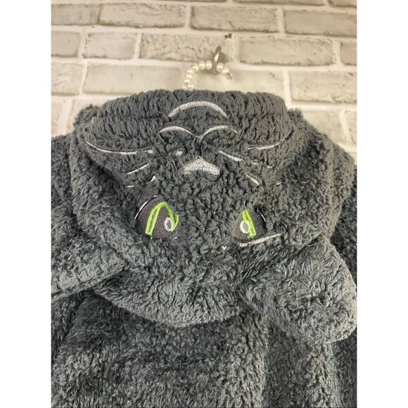 Torrid Black Cozy Zip Up Fuzzy Cat Face Hoodie Plus Size 2 - Picture 2 of 4